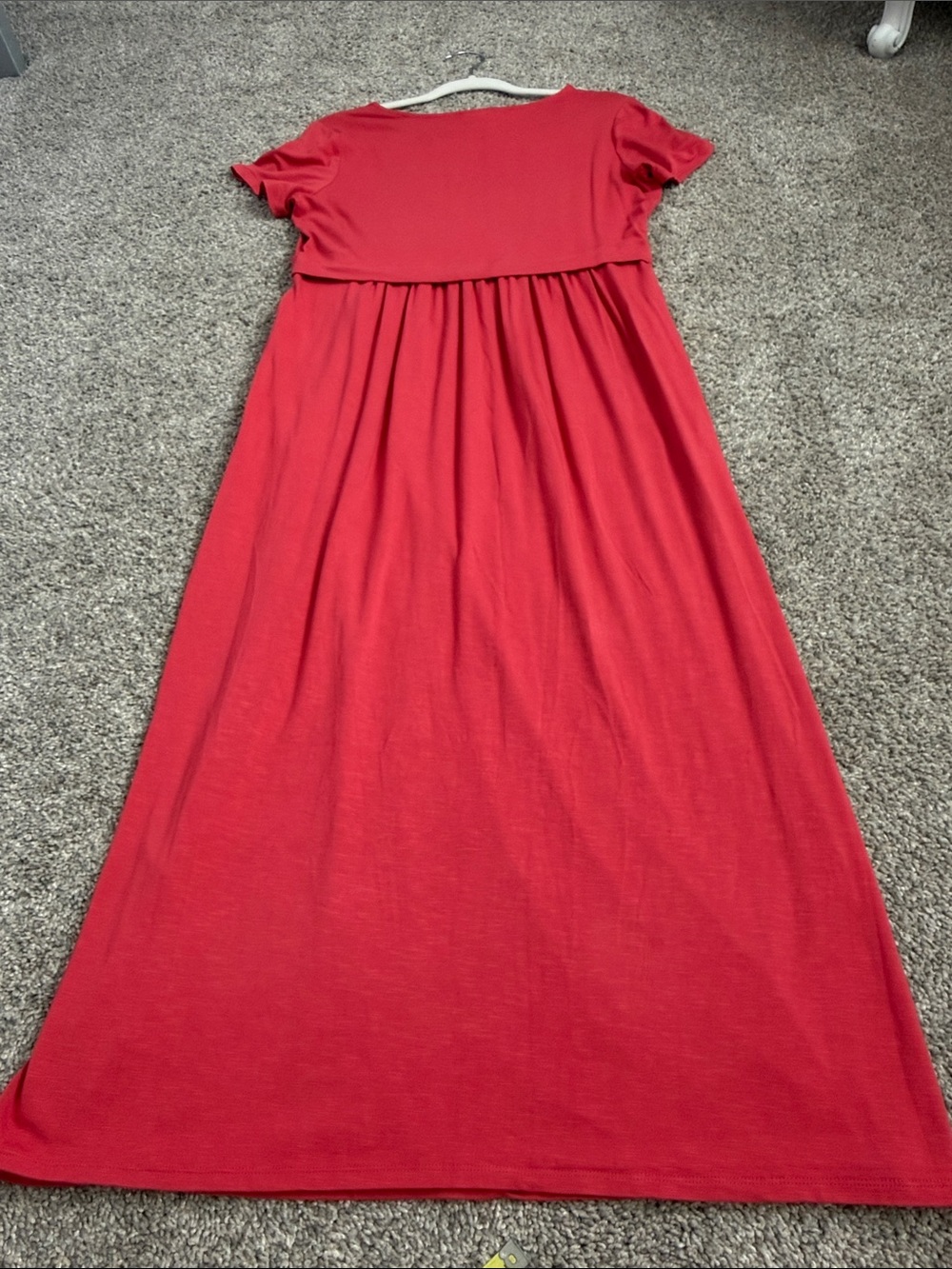 J Jill Coral Maxi Dress, Exc. Cond.- pleats and side pockets that lie flat, Sp - Picture 8 of 8